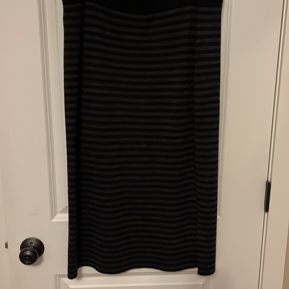 Eileen fisher black and grey striped knit skirt - Picture 4 of 6